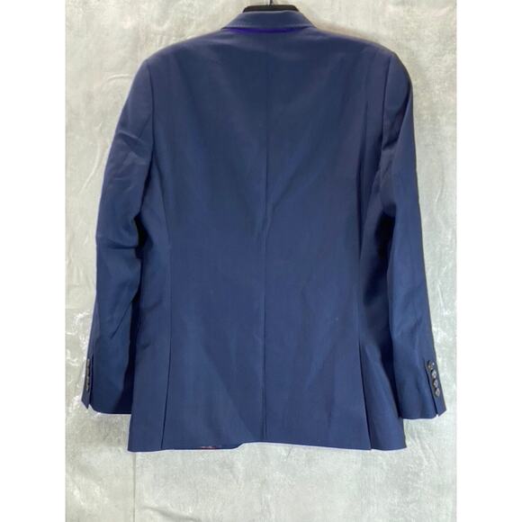 TED BAKER LONDON Men's Navy Regular-Fit Two-Button Wool Suit Jacket SZ 36R - Picture 2 of 11